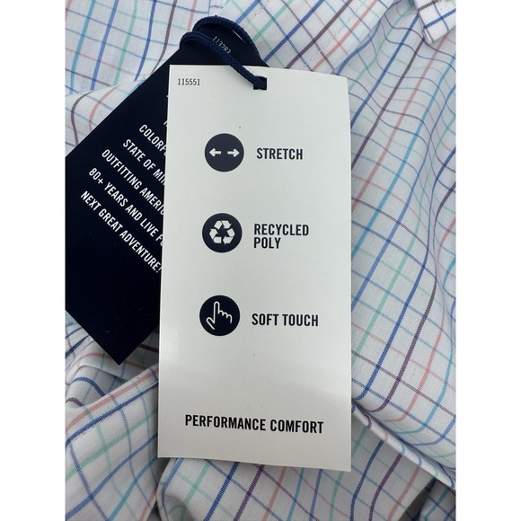 IZOD Performance Comfort Shirt Large Long‎ Sleeve Stretch Button Down Check #59 - Picture 5 of 8